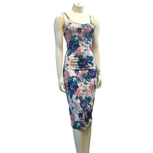 STREETWEAR SOCIETY floral tank style fitted dress. Stretch material. Like new